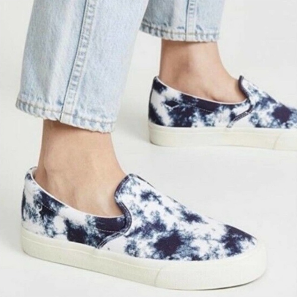 Madewell•NWT•9•Sidewalk Slip-On Sneakers in Tie-Dyed Recycled Canvas•Navy/White🌼
